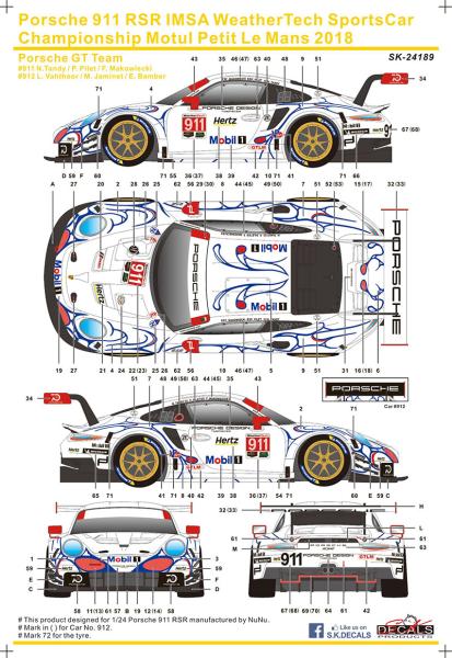 Porsche 911 RSR IMSA WeatherTech SportsCar Championship für NUNU 1/24